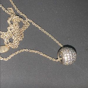 pandora pave ball charm and chain.